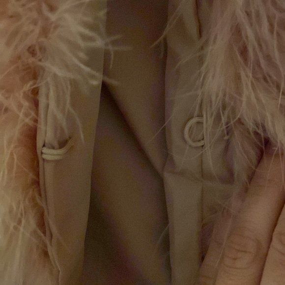jocelyn Blush Pink Feathered Faux-Fur Utility Jacket - Picture 4 of 10